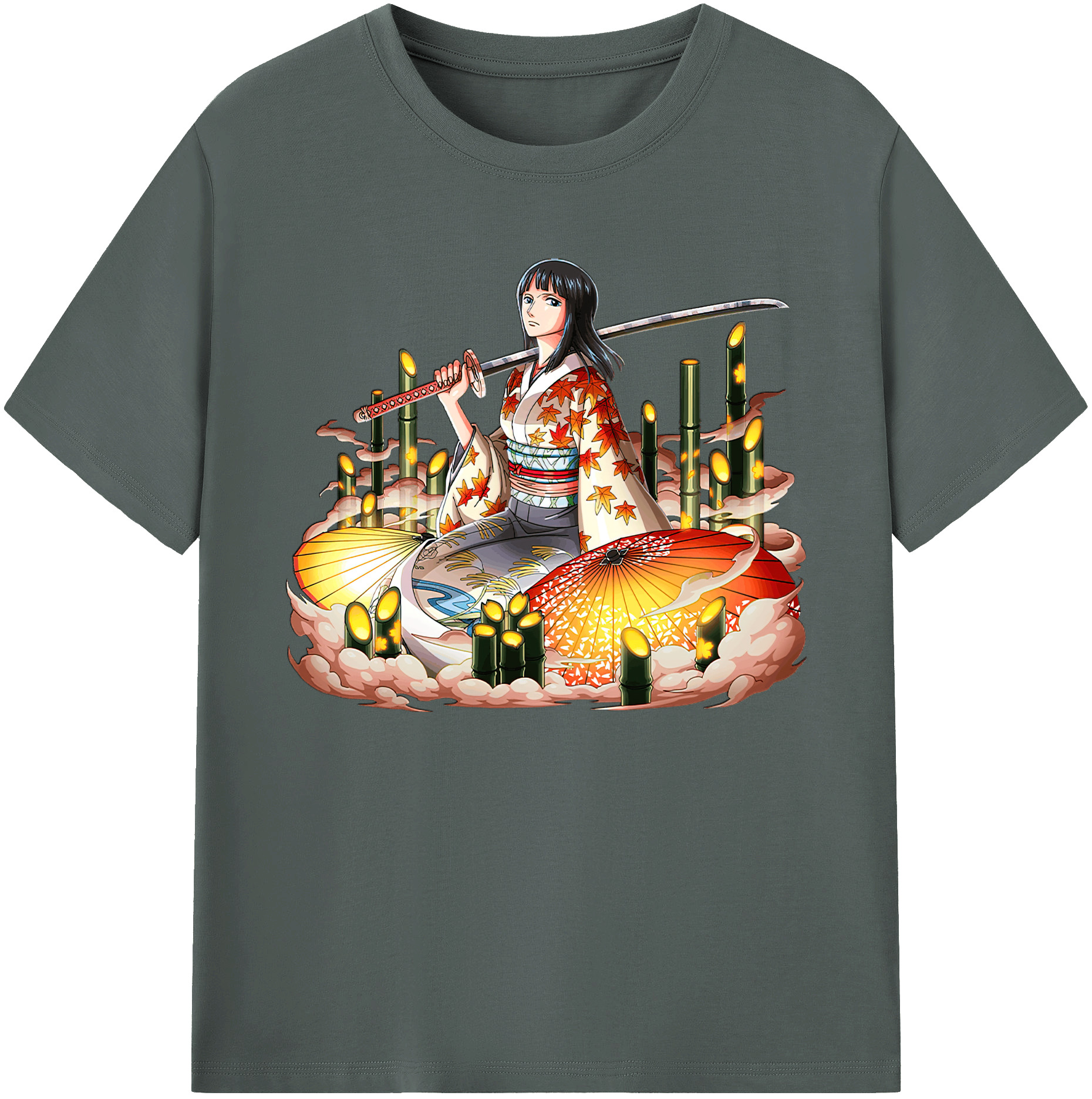 ワンピース ニコ・ロビン ONE PIECE Nico Robin 綿100％ メンズ半袖Tシャツ｜肌触りやわらか＆通気性